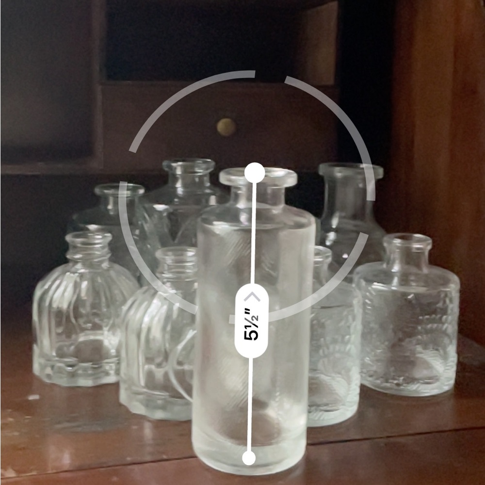 Embossed Glass Bud Vases Set - Picture 9 of 10